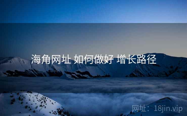 海角网址 如何做好 增长路径