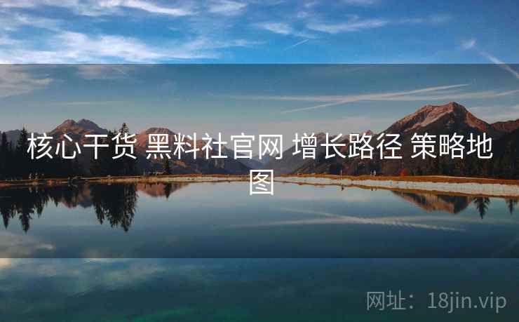 核心干货 黑料社官网 增长路径 策略地图