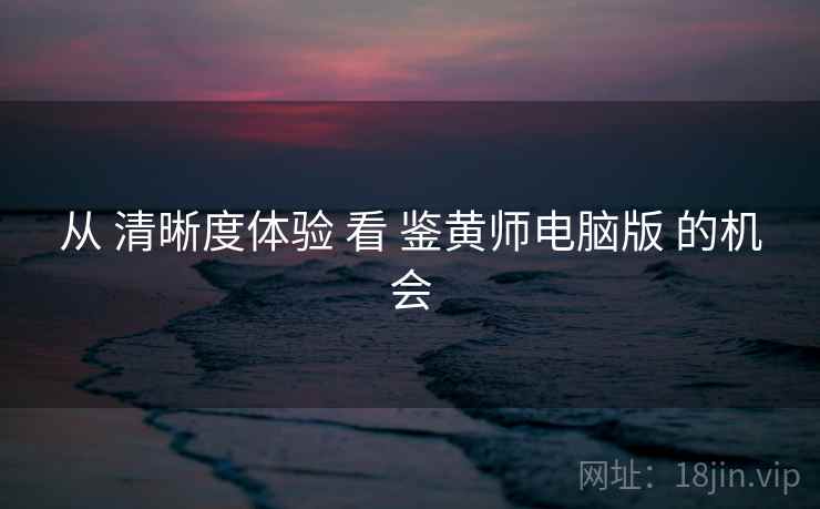 从 清晰度体验 看 鉴黄师电脑版 的机会